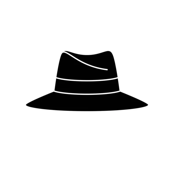 Klasik Panama Şapka Ikonu Klasik Panama Şapka Ikonu Vektör Çizimi — Stok Vektör