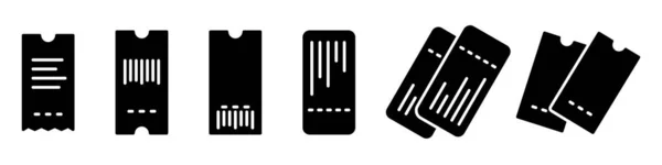 Піктограма Квитка Набір Значків Квитків Векторні Ілюстрації Чорні Значки Квитка — стоковий вектор