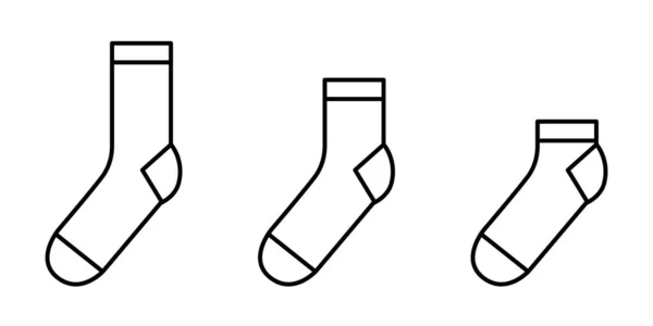 Піктограма Шкарпеток Набір Чорних Лінійних Шкарпеток Векторні Ілюстрації Панчішна Ікона — стоковий вектор