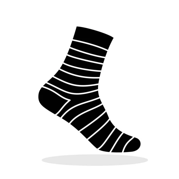 Sock Icon Black Flat Icon Sock Vector Illustration Stocking Icon — Stock Vector