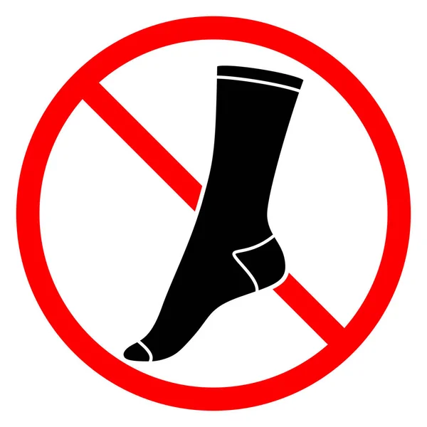 Prohibición Calcetines Hay Señal Calcetines Calcetines Está Prohibido Detener Prohibir — Vector de stock