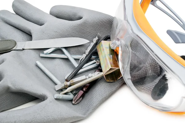 Gloves and tools — Stock Photo, Image