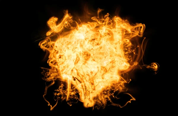 Hot fire on black — Stock Photo, Image