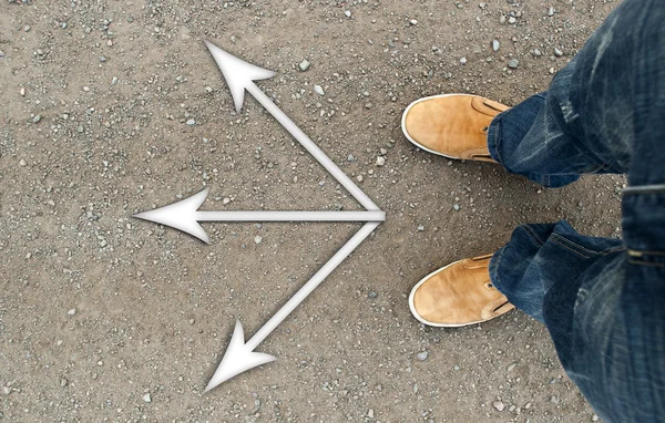 Yellow boots on the road — Stock Photo, Image