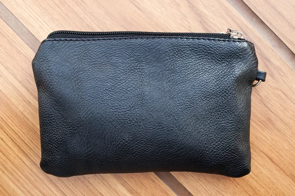 Cartera de cuero negro —  Fotos de Stock