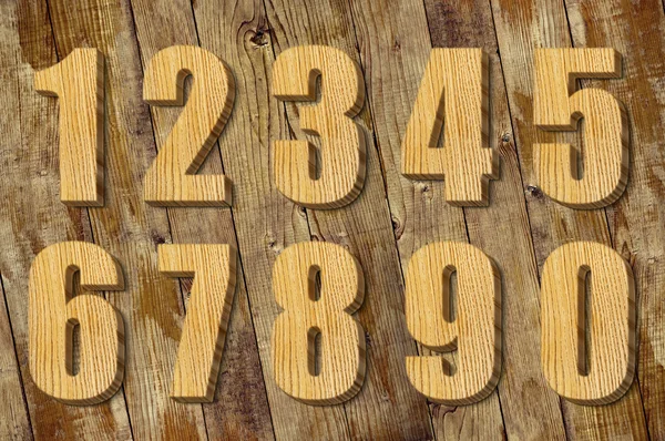 Verzameling van houten getallen — Stockfoto