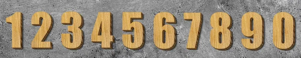 Set of wooden numbers — Stock Photo, Image