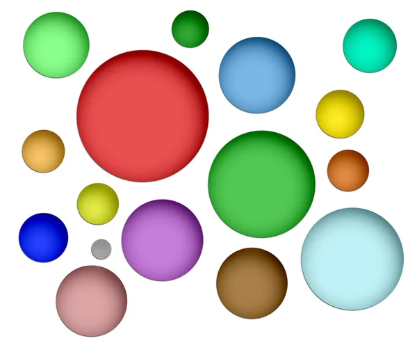 Beyaz izole renkli küreler topluluğu — Stok fotoğraf