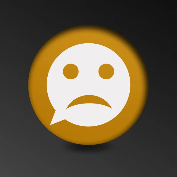 Szomorú arc ikonra. Szomorúság depresszió chat szimbólum. — Stock Fotó