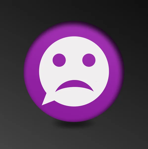 Sorgsna ansikte ikon. Sorg depression chatt symbol. — Stockfoto