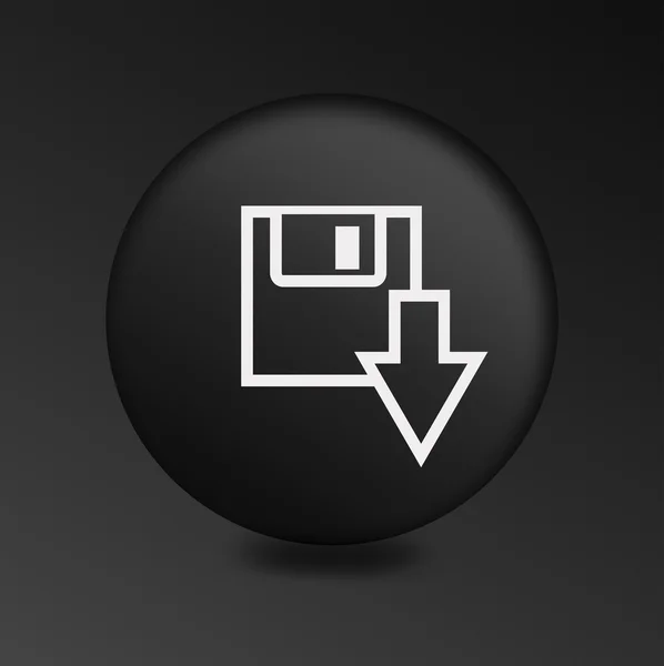 Botón negro con descarga de icono —  Fotos de Stock