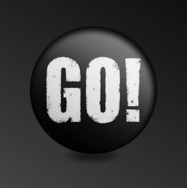 Black button with the word go — Stock Photo, Image