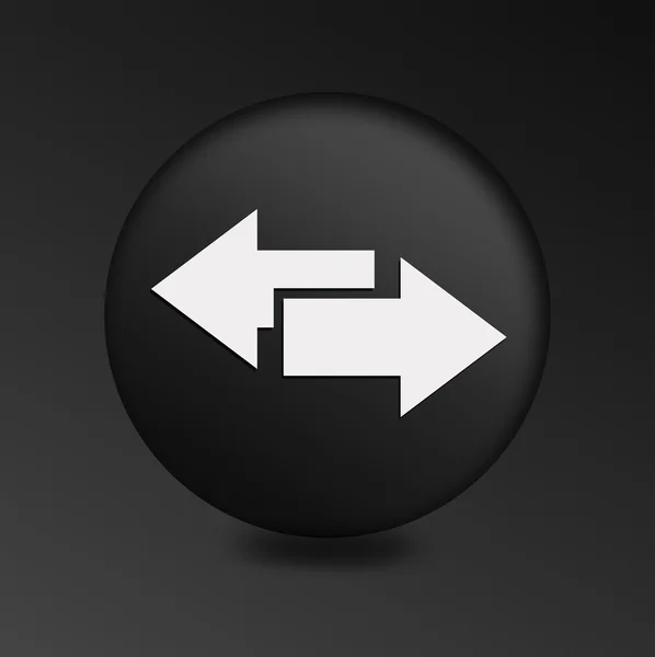 Zwarte knop met pijlen — Stockfoto