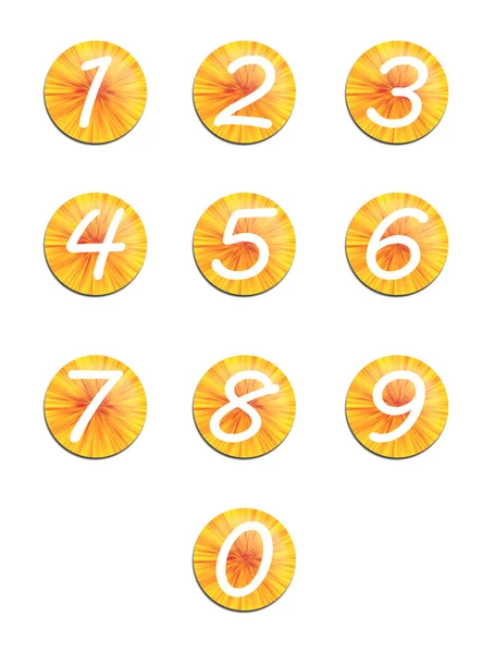 Set yellow buttons with numbers. — Stock Photo, Image