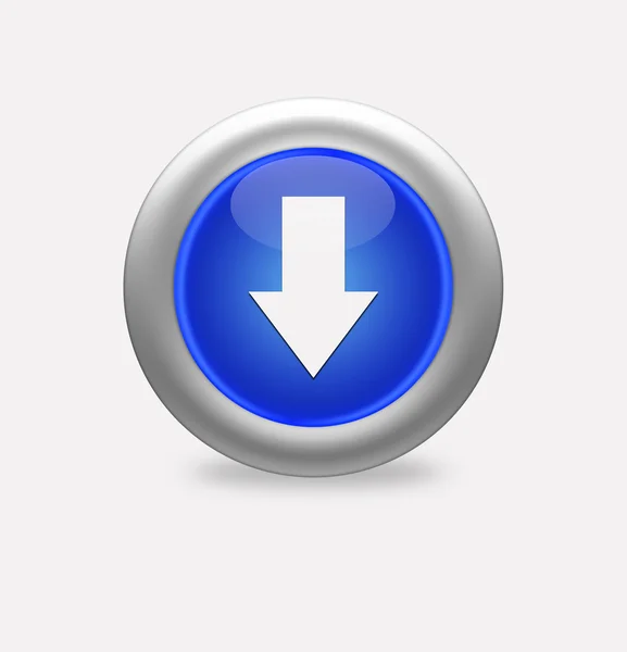Icono azul flecha hacia abajo —  Fotos de Stock