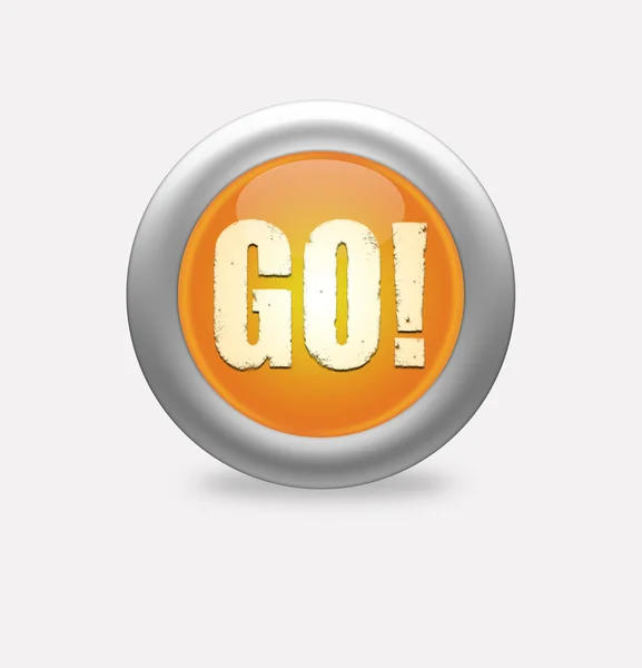 Синяя кнопка со словом go — стоковое фото