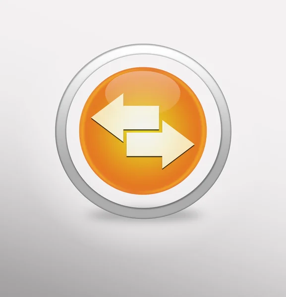 Orange button with arrows left and right — Stock Photo, Image