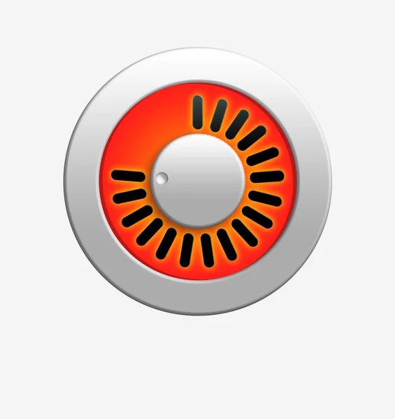 Orange volume knob with bright illumination. — Stock Photo, Image