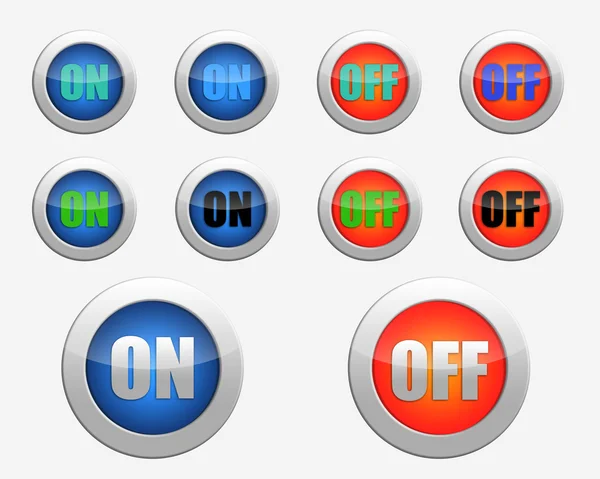 Colored icons OFF. Colored icons ON. — Stock Photo, Image
