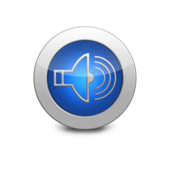 Niebieski przycisk z wizerunkiem głośnik — Zdjęcie stockowe