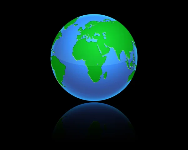 黒の背景に分離された地球の図 — ストック写真