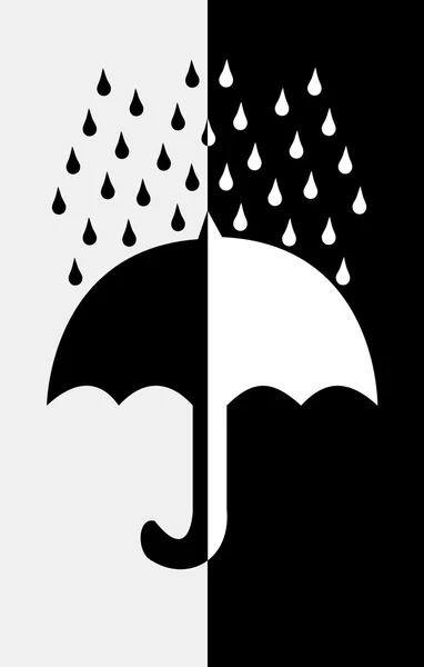 Guarda-chuva preto com gotas — Fotografia de Stock
