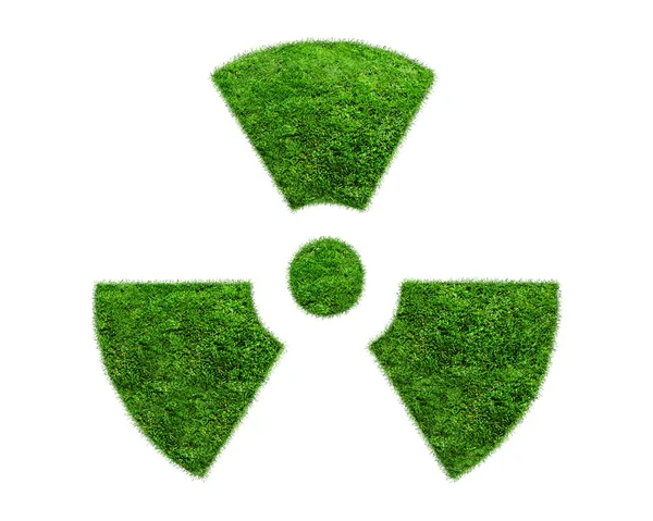 Nucleaire symbool van een groen gras geïsoleerd — Stockfoto