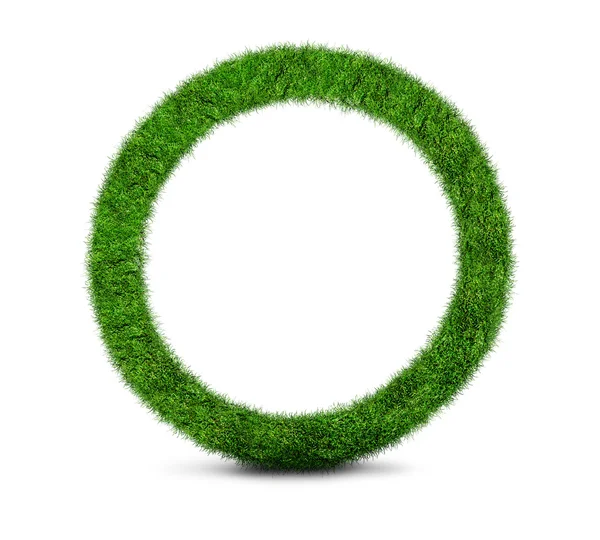 Green grass round frame — Stock Photo, Image