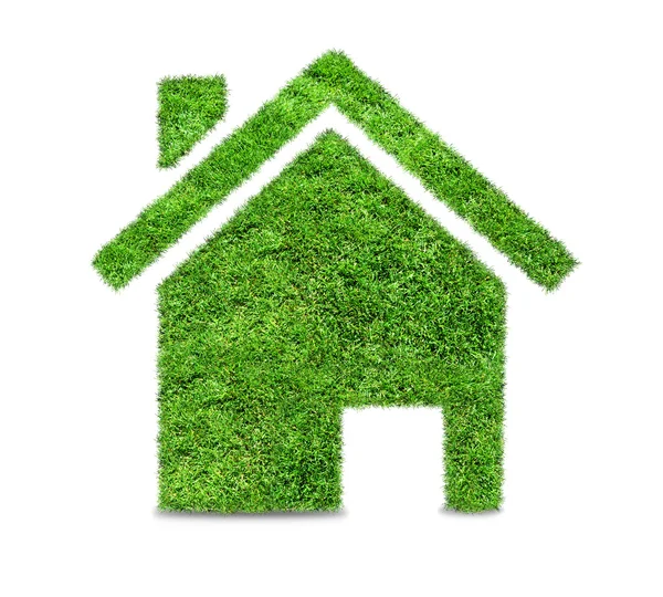 추상 녹색 잔디 집 아이콘 — 스톡 사진