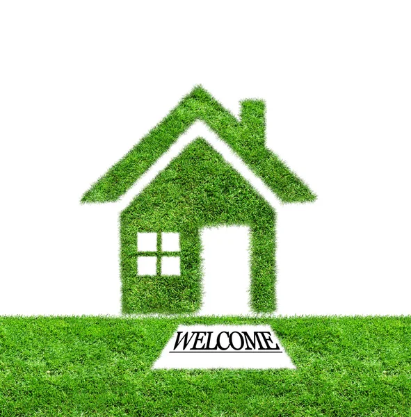 Welcome to green grass home — Stock Photo, Image