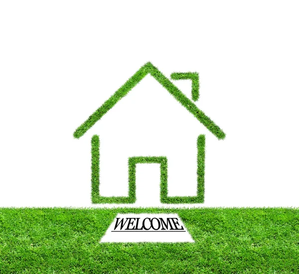 Welcome to green grass home — Stock Photo, Image