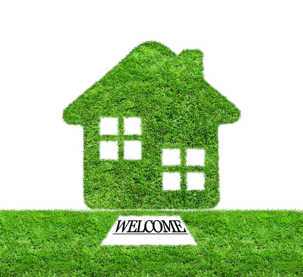 Welcome to green grass home — Stock Photo, Image