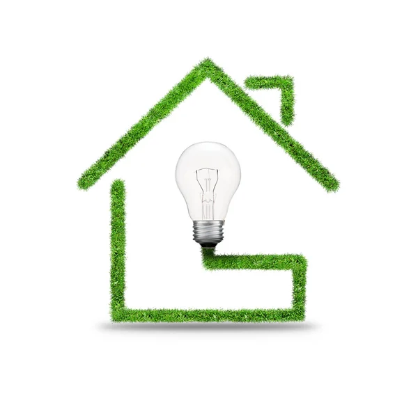 Symbol of light bulb and house — Stock Photo, Image