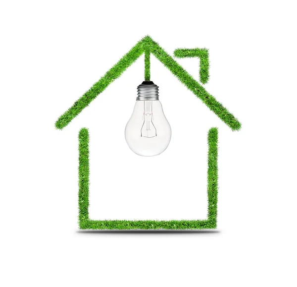 Símbolo de lâmpada e casa — Fotografia de Stock