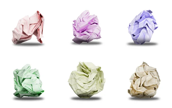 Balles Papier coloré froissé — Photo