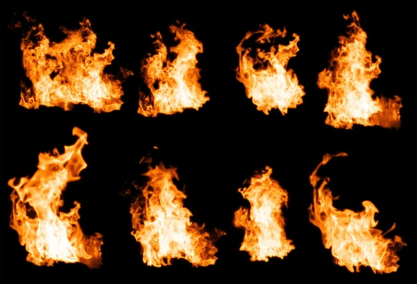 Fire flames collection. — Stock Photo, Image