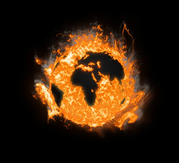 Burning planet earth — Stock Photo, Image