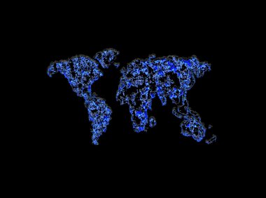 Soyut mavi Dünya Haritası