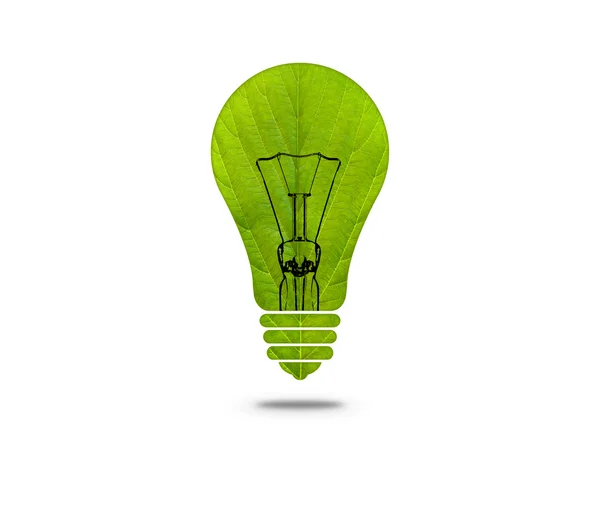 Green leaf light bulb — Stock Photo, Image