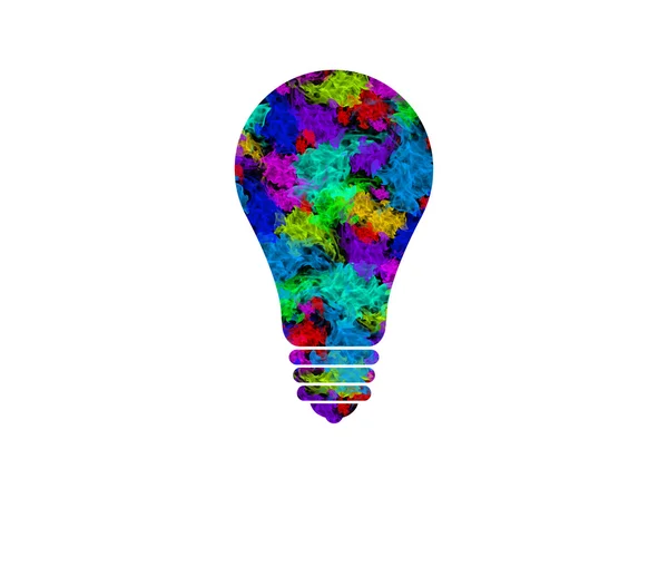 Color abstracto Bombilla de luz. Idea creativa lámpara — Foto de Stock