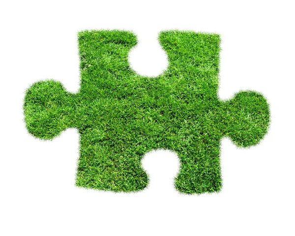 Green grass puzzle. — Stock Photo, Image