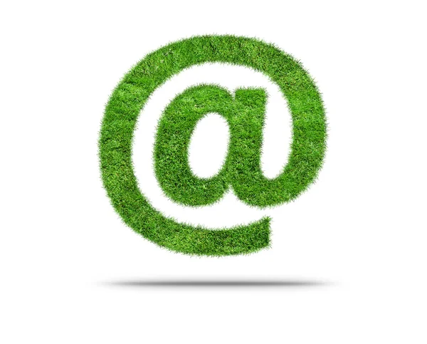 Green grass E-mail symbool — Stockfoto