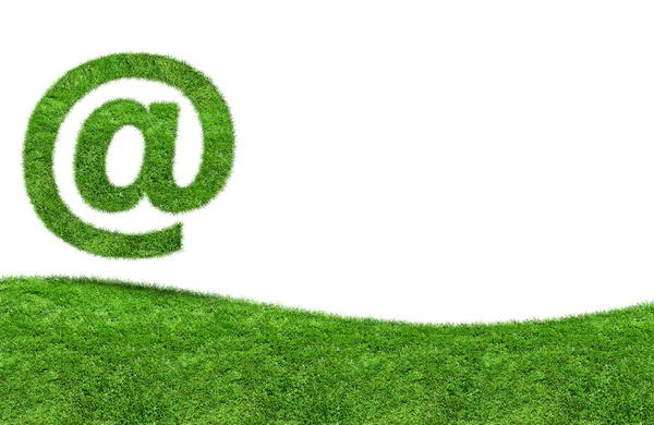 Green grass E-mail symbool — Stockfoto