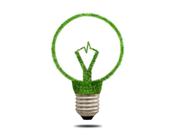 Green grass light bulb. Concept of green energy — Stock Photo, Image