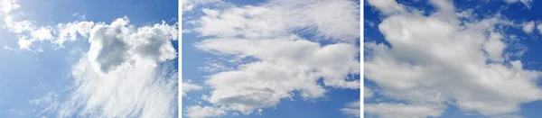 Ensemble de bannières de ciel avec des nuages blancs — Photo