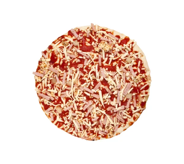 Pizza com queijo, isolada sobre branco — Fotografia de Stock