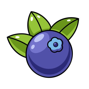 Renkli yabanmersini. Beyaz arkaplanda yaban mersini ikonu var. Vektör illüstrasyonu.