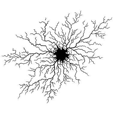 Zemin çatalı. Siyah zemin çatlağı ya da hasarlı duvar dokusu. Vektör illüstrasyonu