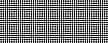 Siyah ve beyaz bir dama tahtasının kusursuz geometrik deseni 45 derecelik açı veya eşkenar dörtgen şeklinde döndürülmüş. Tasarım ve dokuma için klasik minimalist arkaplan.