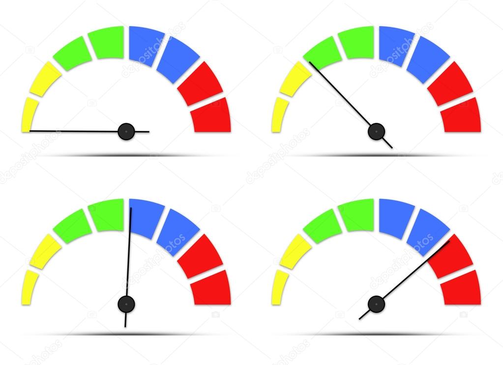 Set colorful speedometers